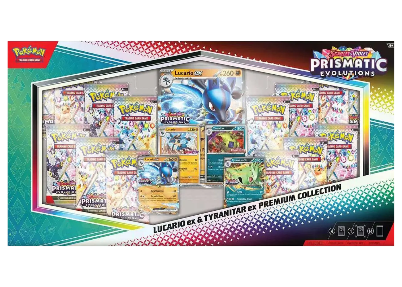 Pokemon TCG Prismatic Evolutions Lucario ex & Tyranitar ex Premium Collection