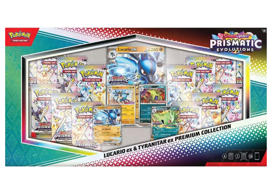 Pokemon TCG Prismatic Evolutions Lucario ex & Tyranitar ex Premium Collection